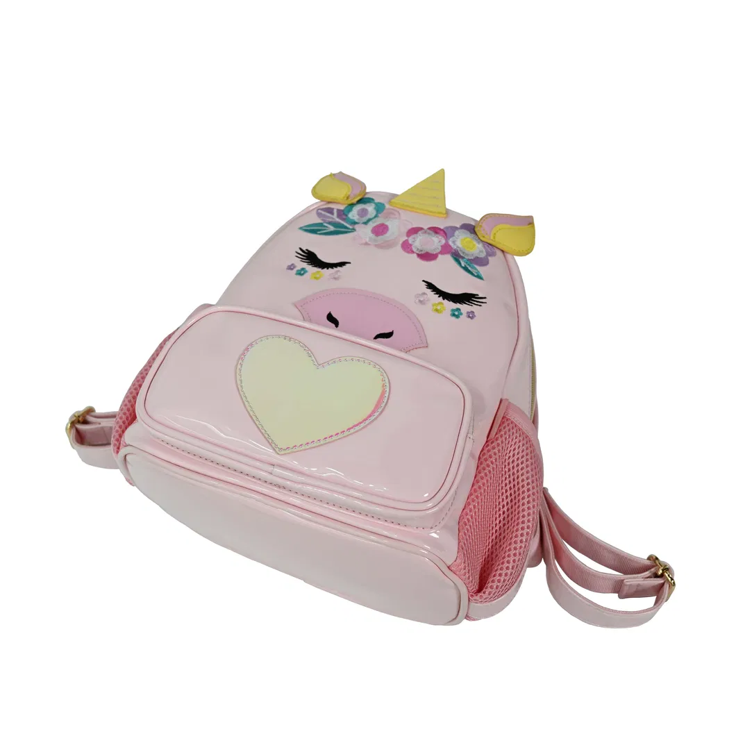Adorable Pink School Backpack Featuring Whimsical Cartoon Characters for Kids