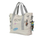 Stylish off-White Canvas Tote Bag with Adorable Cartoon Designs