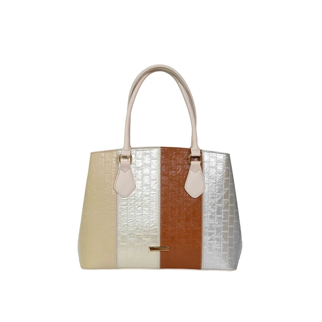 Trendy and Minimalist Women&prime;s Handbag with off-White Splicing