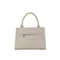 Chic off-White Handbag with Silver Hardware for Stylish Women
