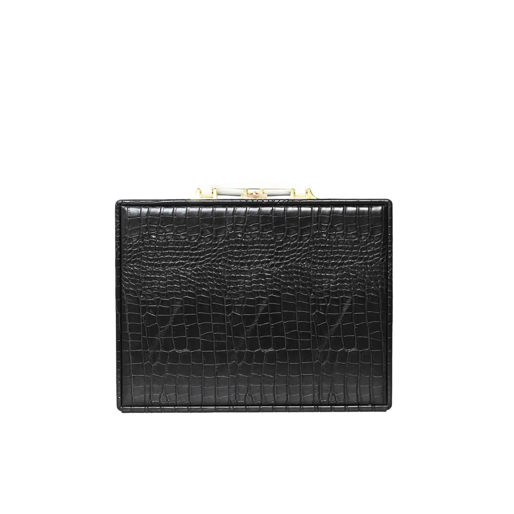 Luxe Black Jewelry Box by Timeless Elegance for Women&prime;s Treasures