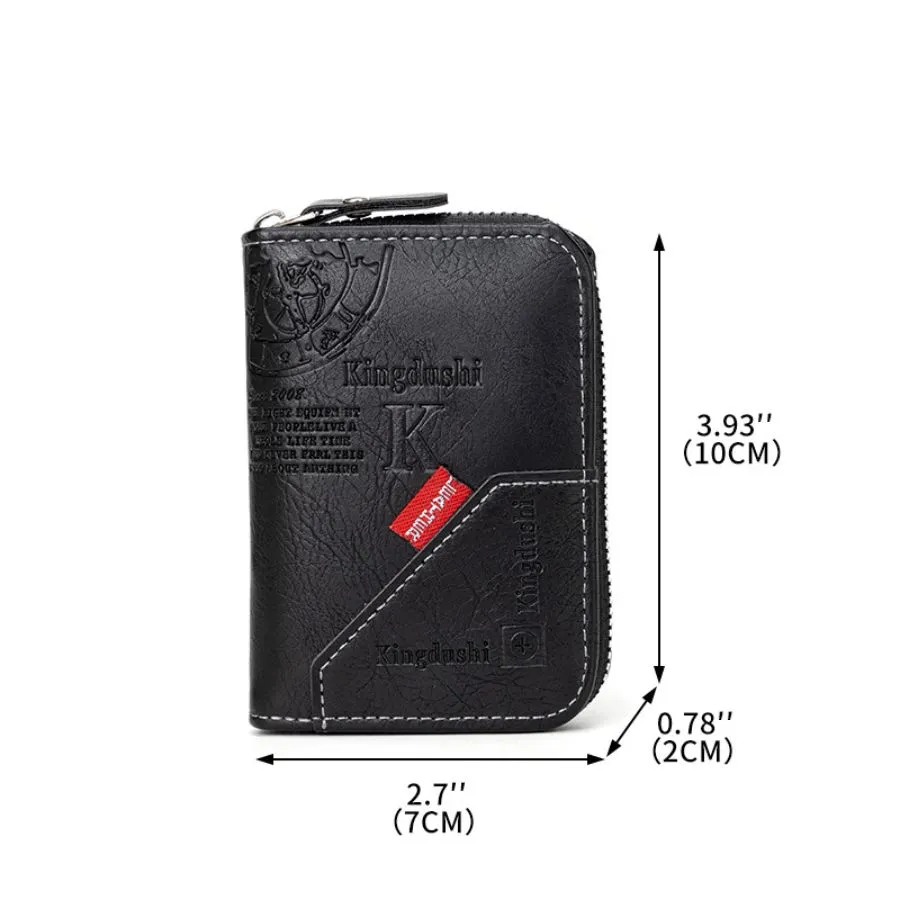 Elegant Black and Brown PU Leather Men&prime;s Wallet and Card Holder