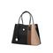 Chic Patchwork Tote Bag with Brown & Black Accents for Timeless Everyday Style
