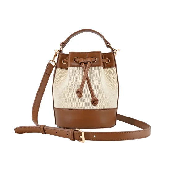 Effortlessly Fashionable Brown PU Leather Drawstring Backpack for Women