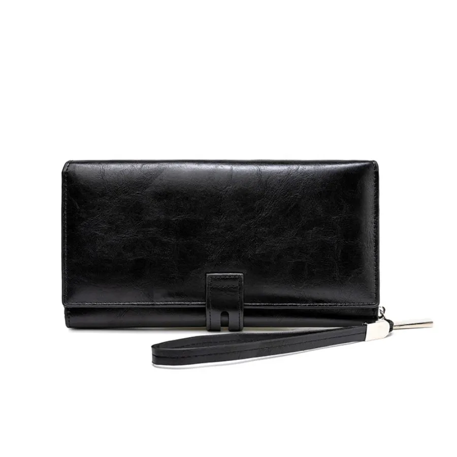 Premium PU Glossy Men&prime;s Wallet with Letter Print Design in Black and Brown