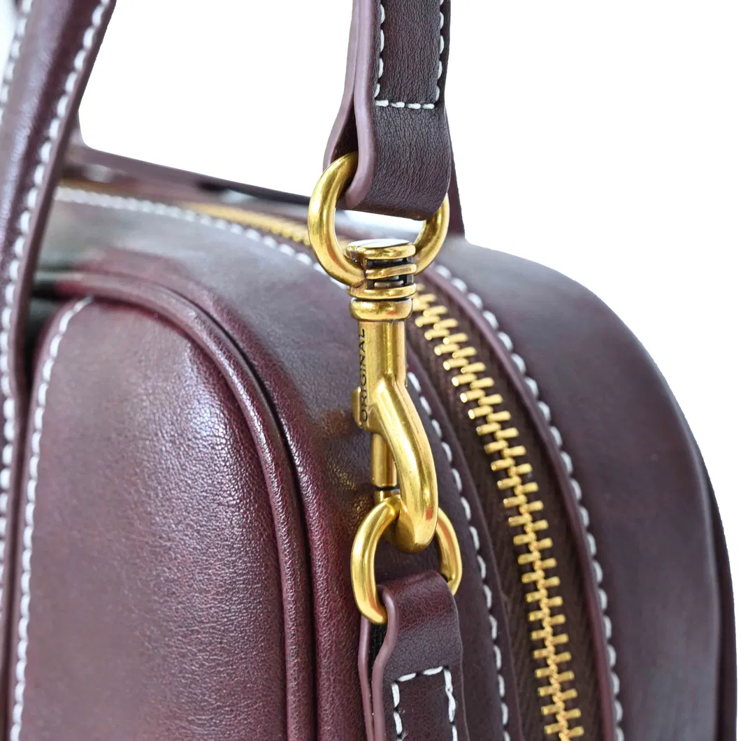 Fashionable Dark Brown PU Leather Handbag a Trendy Choice with a Shoulder Strap and Crossbody Design Showcasing Individual Charm