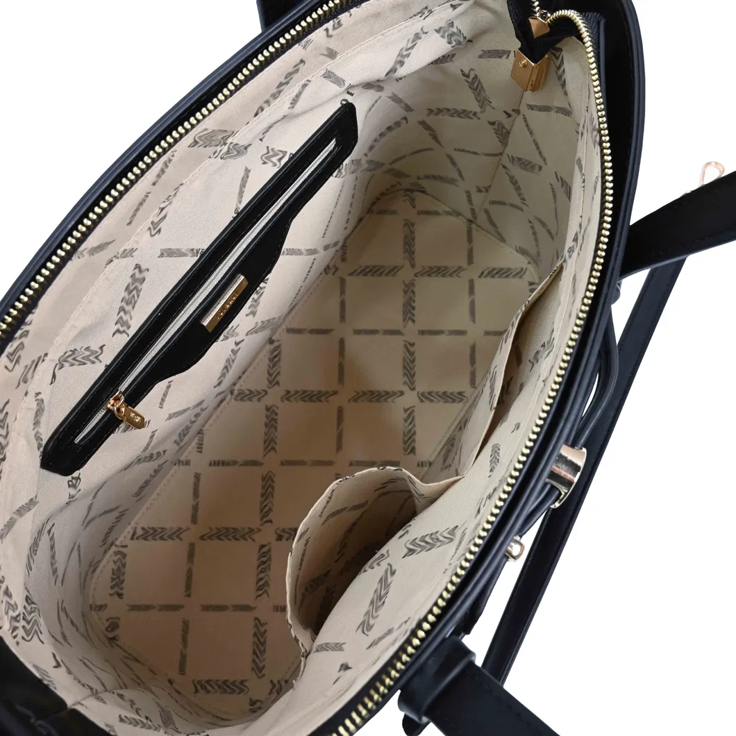 Elegant Black PU Leather Tote Bag with Masterclass in Minimalist Sophistication