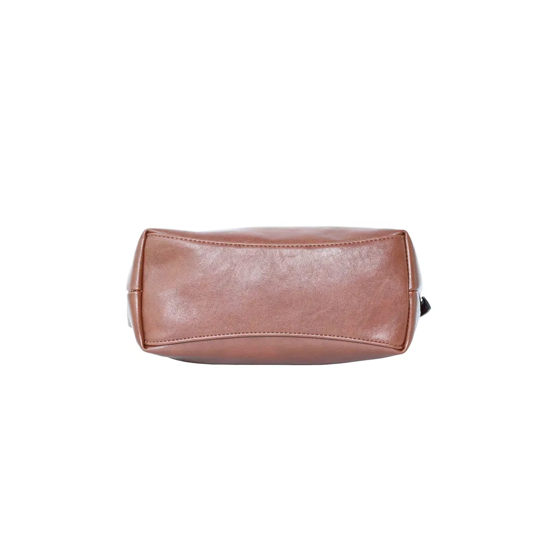 Stylish Brown PU Leather Crossbody Tote Bag for Women