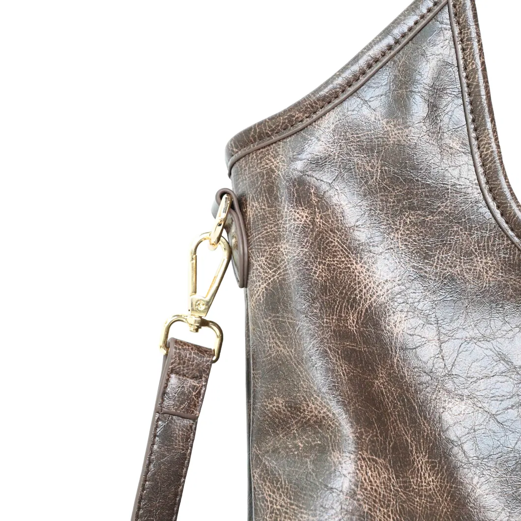 Vintage Brown Textured Women&prime;s Shoulder Tote Bag for Everyday Use