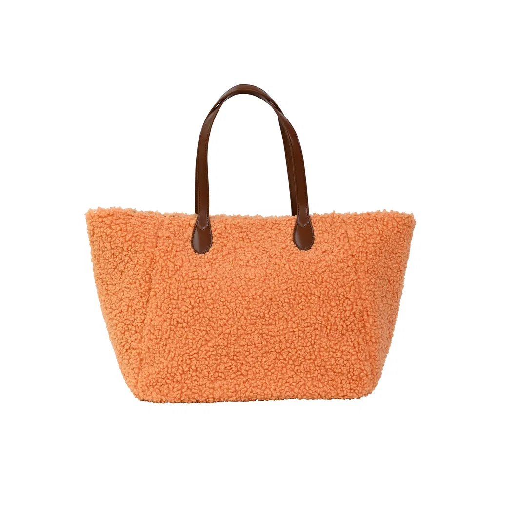 Vibrant Orange &amp; Yellow Faux Fur Tote Bag - a Luxurious Statement Piece