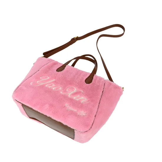 Stylish Chic Pink Faux Fur Tote Bag for Trendy Women