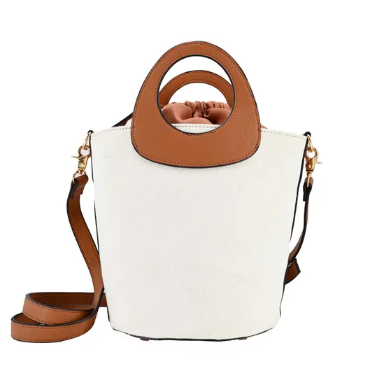 Chic Brown Women′s Bucket Handbag for Daily Use