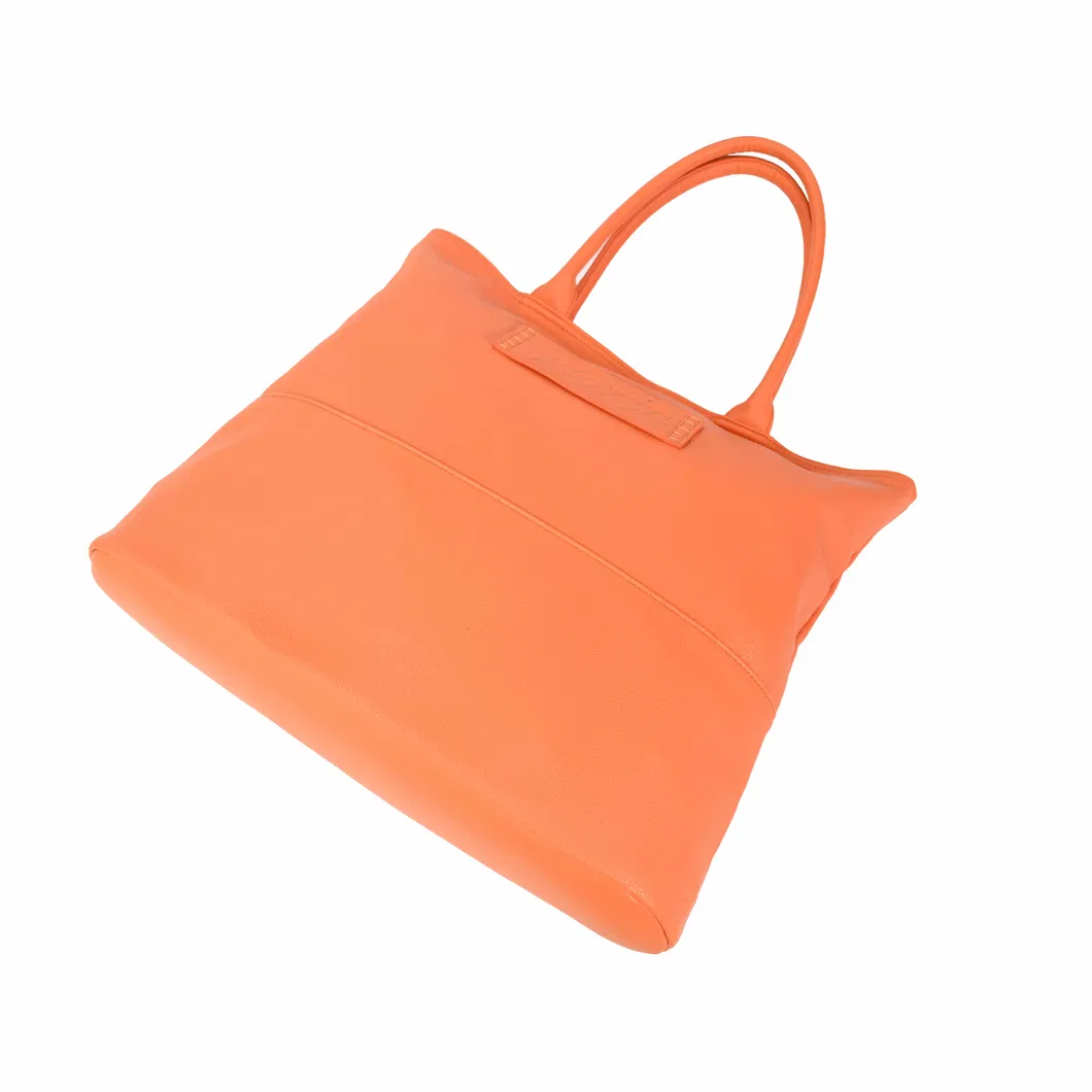 Chic Pink Leather Tote Bag for Large Capacity Shopping