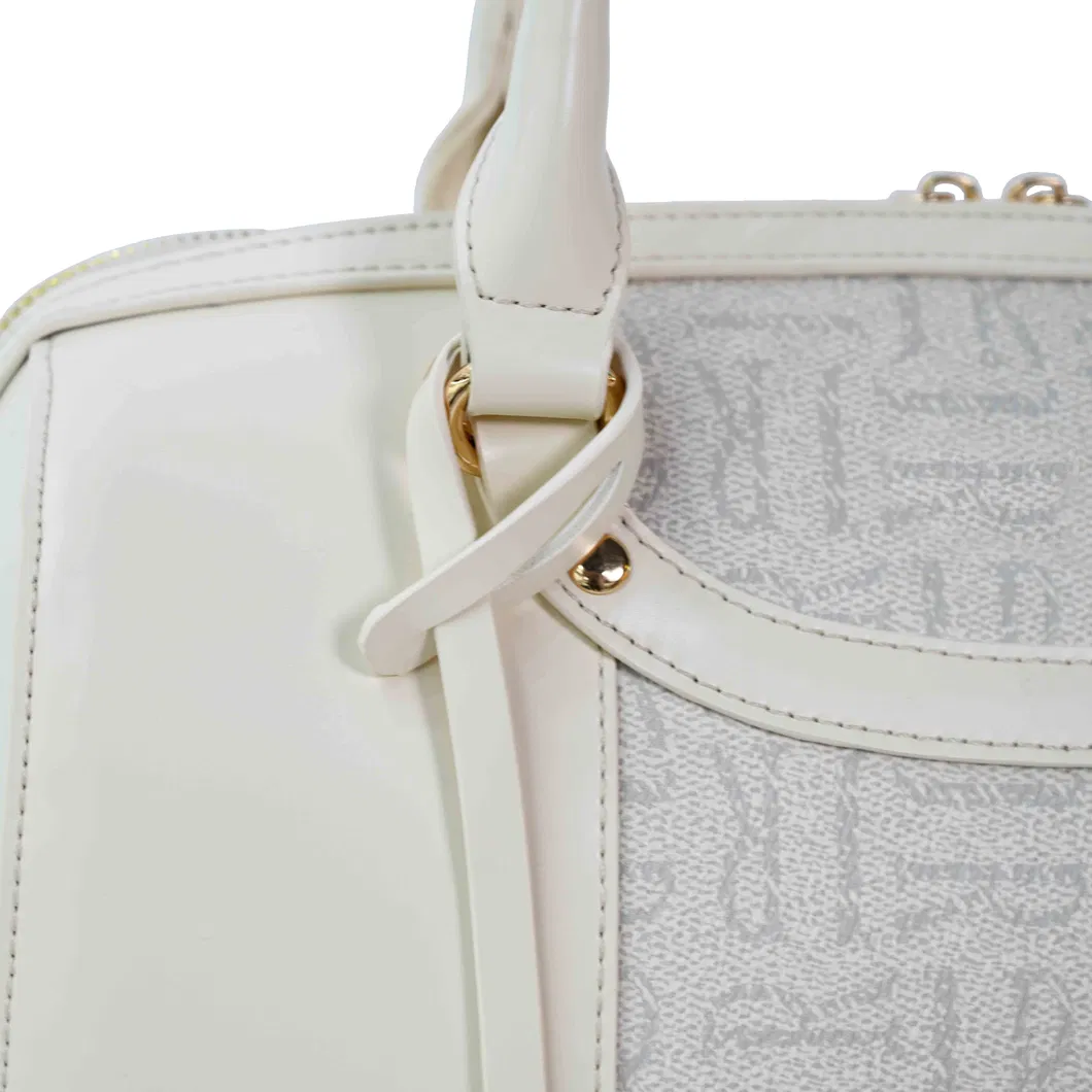 Elegant off-White Handbag with Stylish Cylindrical Design for Women