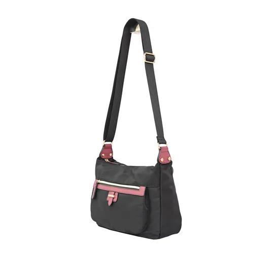 Chic Black & Pink Crossbody Bag – Perfect for Trendsetting Women