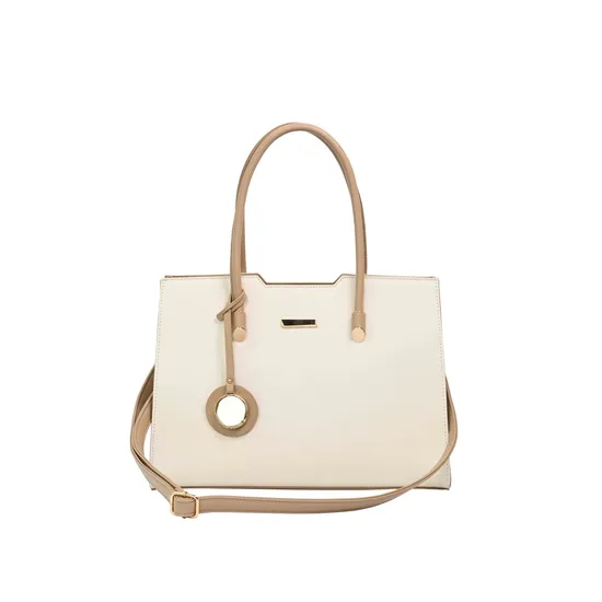 Elegant Minimalism with Beige-Brown PU Leather Tote Bag for Women