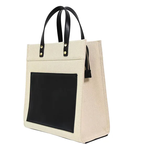 Chic Black and White Color-Block Handbag for Fashion-Forward Women