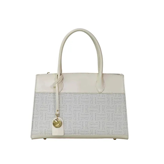 Stylish off-White Women′s Tote Handbag for Daily Use