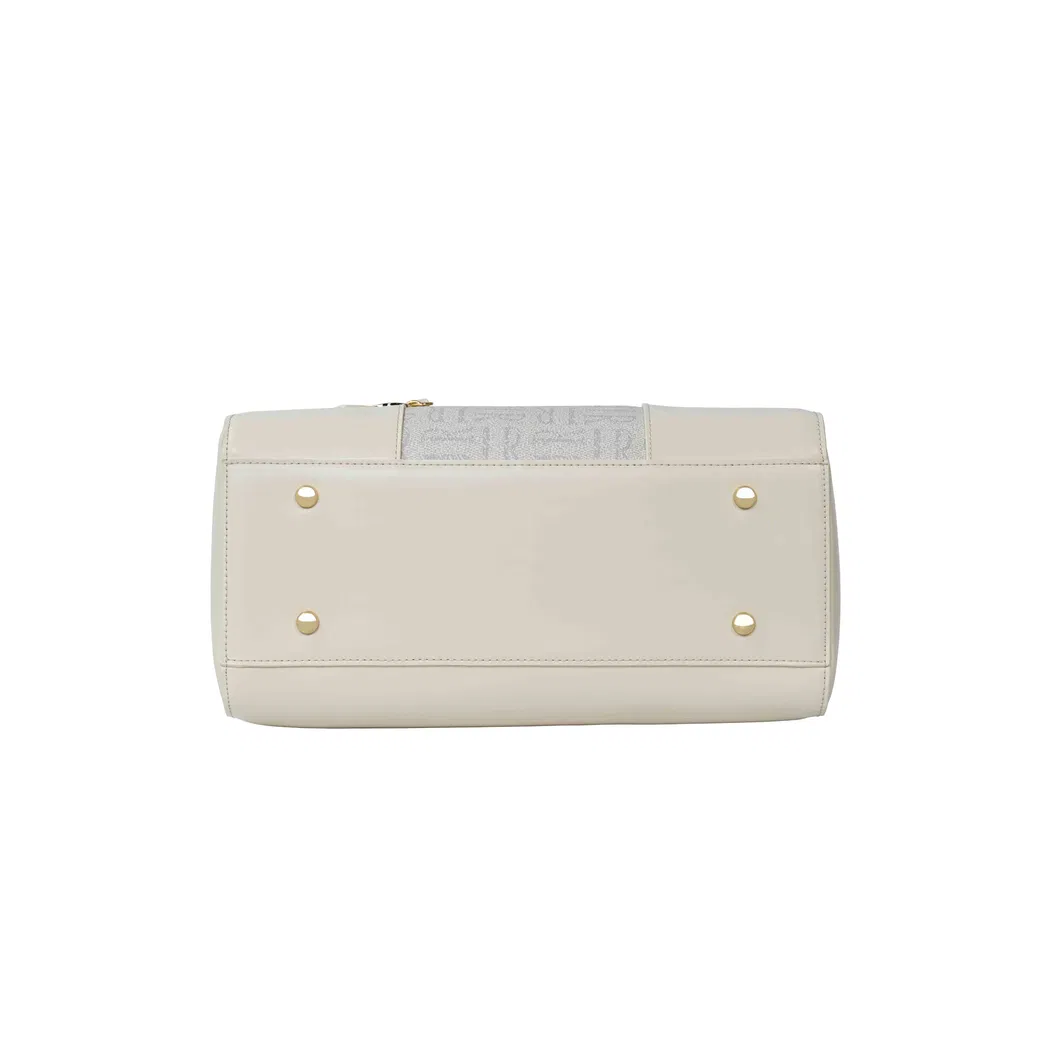 Chic off-White Ladies&prime; Handbag with Unique Cylindrical Design