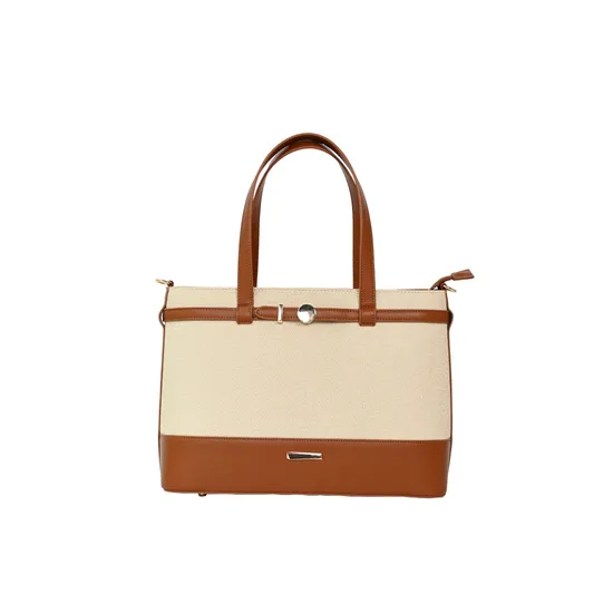 Chic Brown Ladies′ Zippered Handbag for Trendy Fashionistas