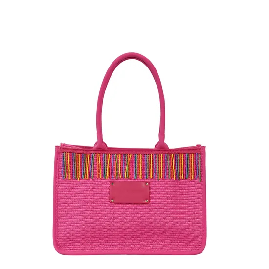 Vibrant Magenta Tote with Tassel Detail - a Statement Piece for Bold Women