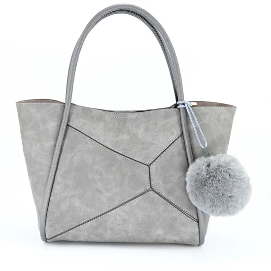 Stylish Gray Handbag for Women with Unique Texture