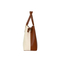 Fashionable and Simple Women′s Handbag with Beige and Brown Splicing