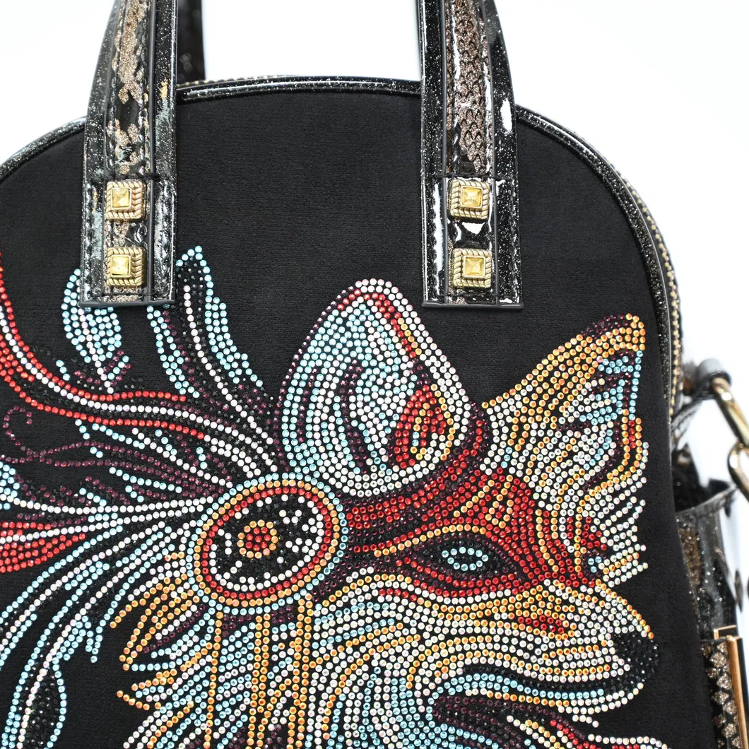 Chic Black PU Backpack and Tote Featuring Cute Fox Design