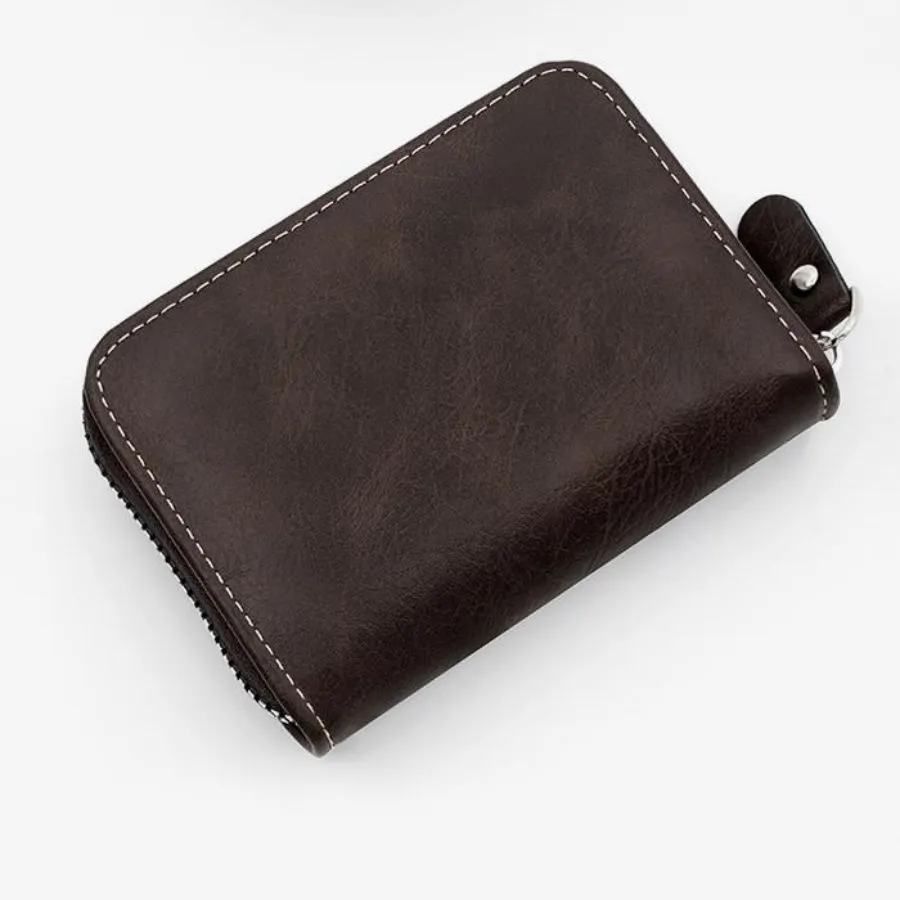 Elegant Black and Brown PU Leather Men&prime;s Wallet and Card Holder