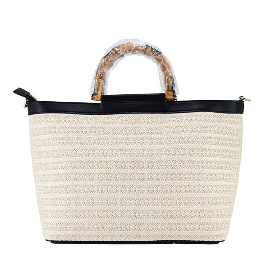 Minimalist Bamboo Handle Tote Bag for Women: Effortlessly Chic