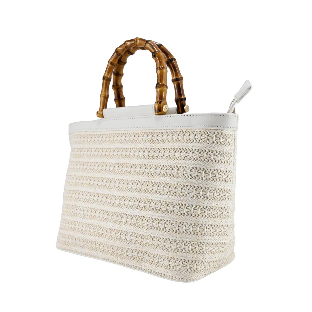 Timeless Women&prime;s Tote Bag with a Distinctive Bamboo Handle Touch