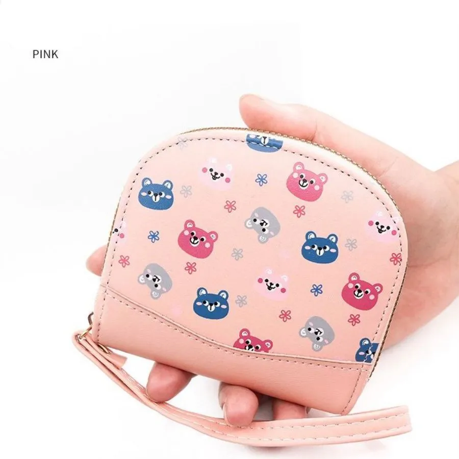 Cute Cartoon Bear Design Women&prime;s Coin Purse Wallet