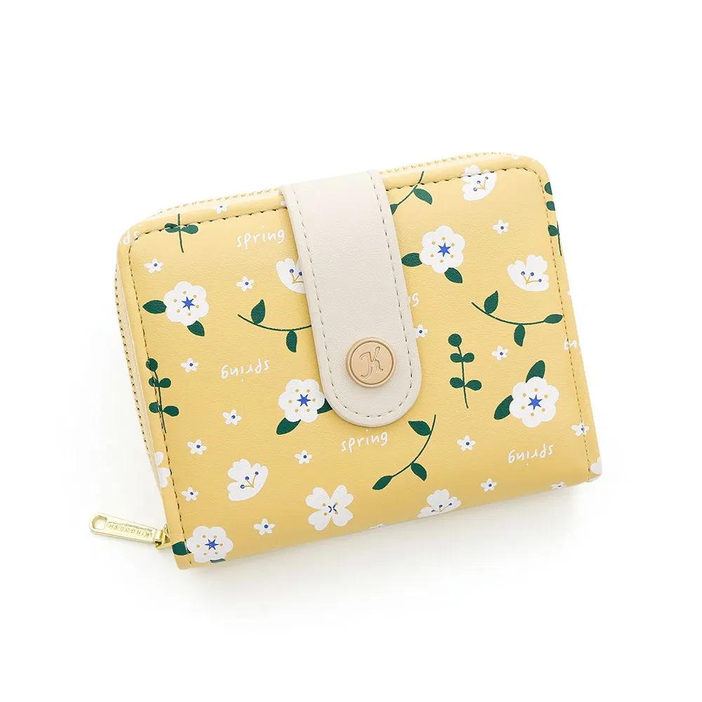 Refreshing Small Floral Design Ladies&prime; Wallet in Morandi Color Tones
