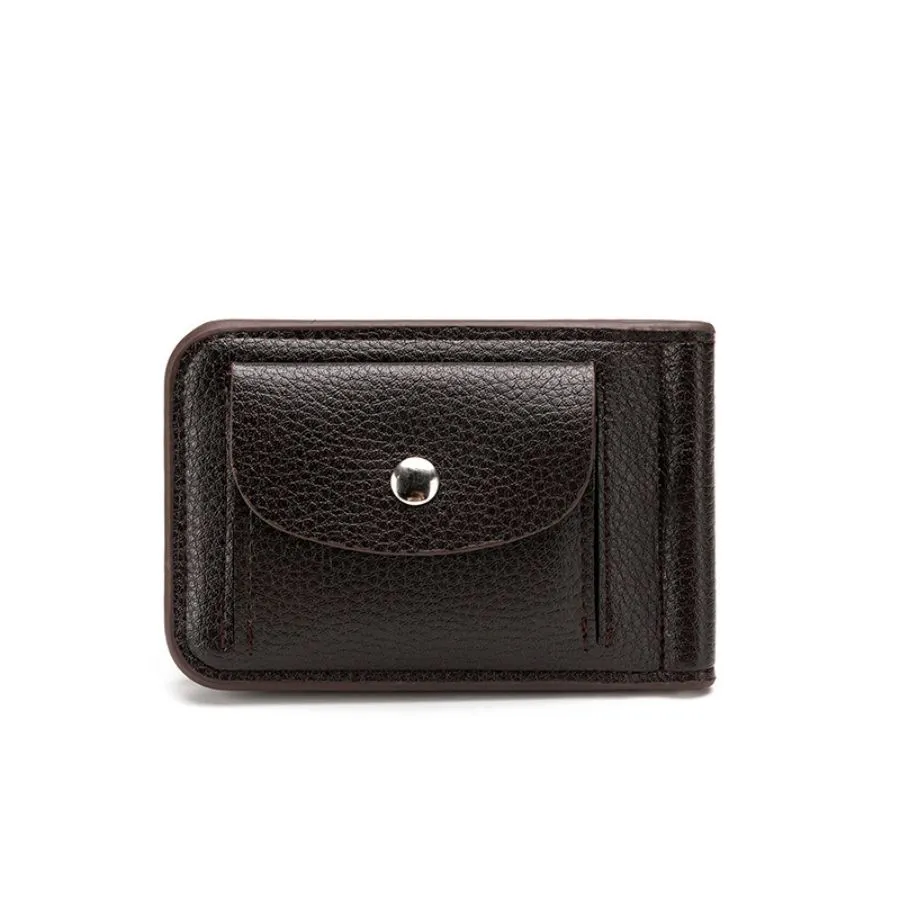 Simple Button Design Black Men&prime;s Wallet and Card Holder