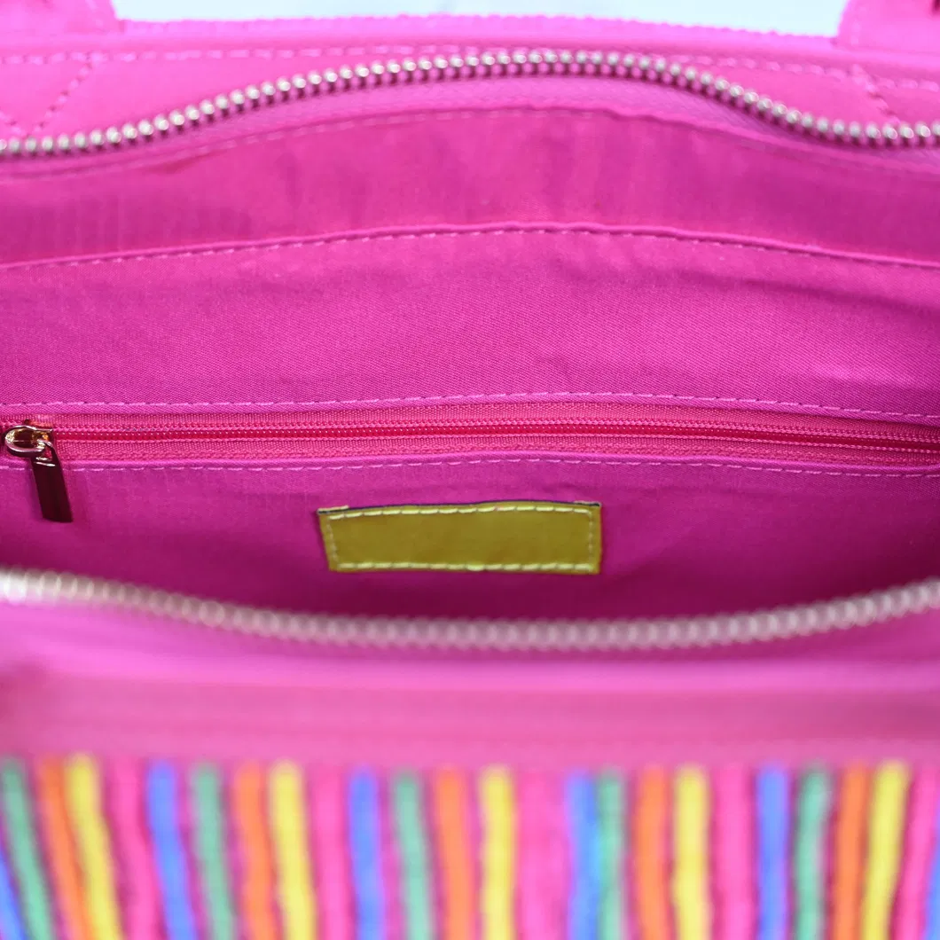 Bold Magenta Tote Bag with Tassel Accent - Make a Vibrant Statement