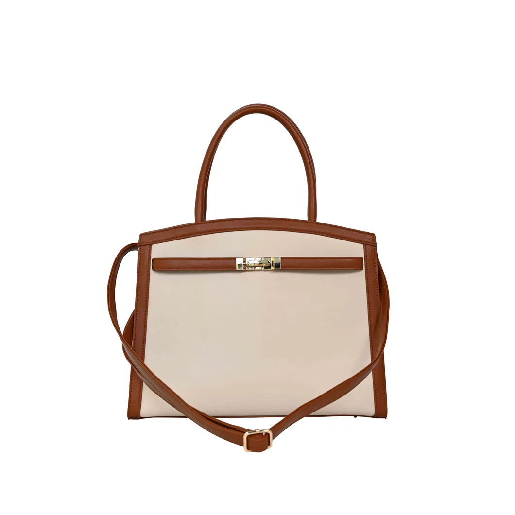 Elegant Brown Handbag: Timeless Style with Gold Buckle Accents