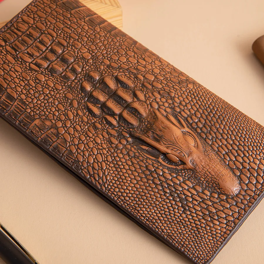 Vintage-Textured Black and Brown Men&prime;s Wallet and Card Holder