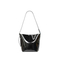 Elegant Glossy Black Leather Women′s Shoulder and Crossbody Bag