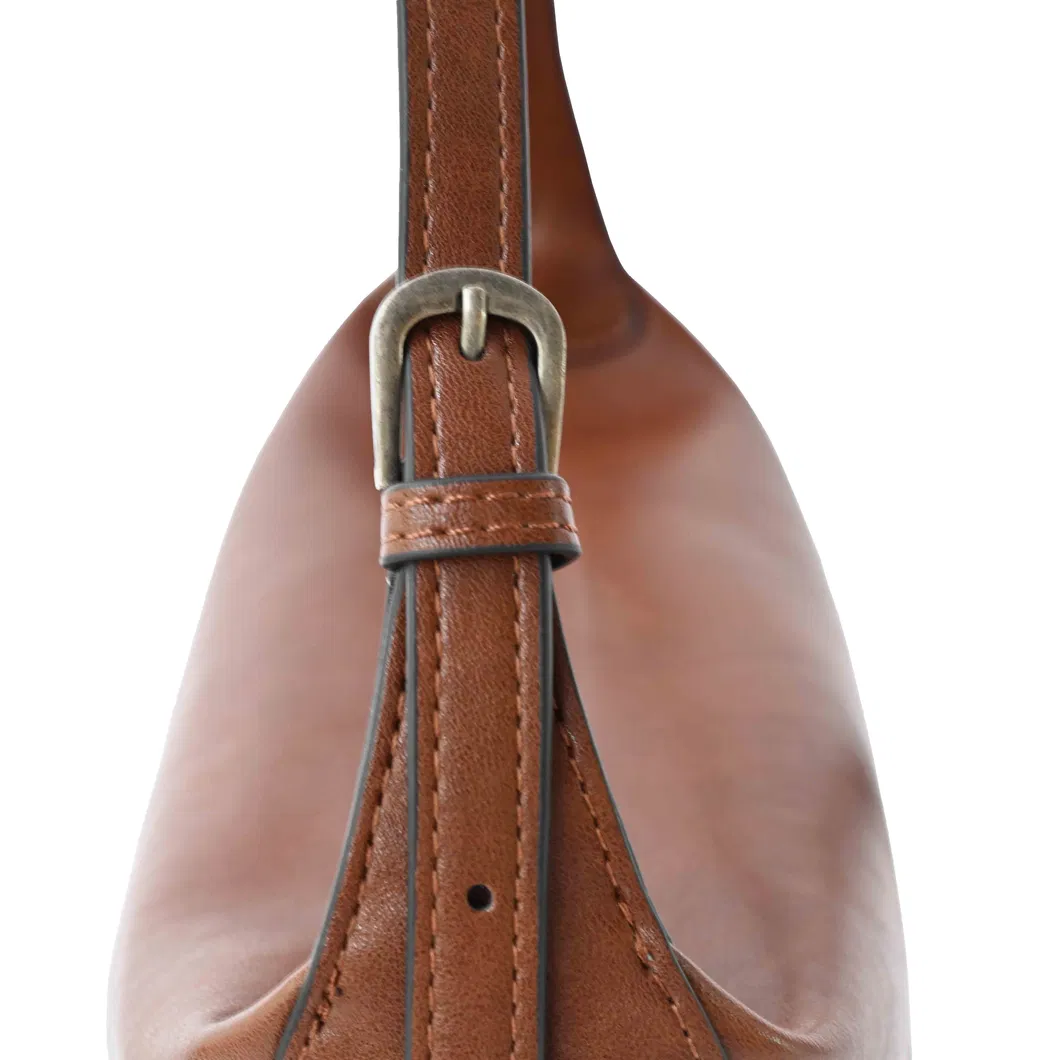 Stylish Brown PU Leather Crossbody Tote Bag for Women