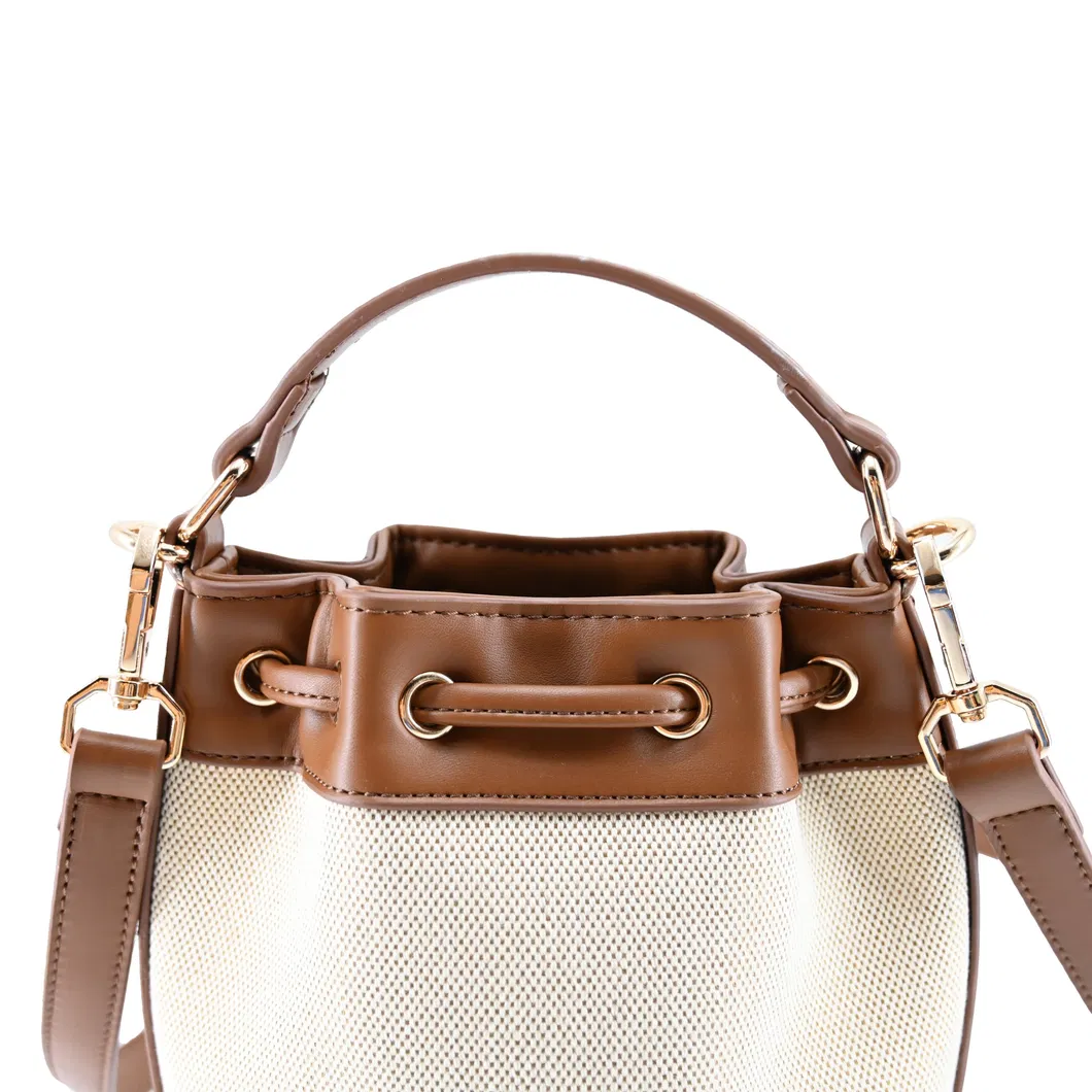 Chic Brown PU Leather Backpack: Modern Drawstring Design for Women