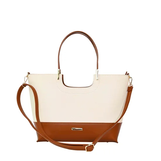 Stylish Brown and Beige Handbag for Trendsetting Women