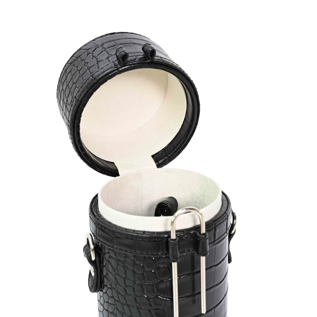 Sleek Minimalist Leather Bucket Bag with Metal Chain Handle for Timeless Style