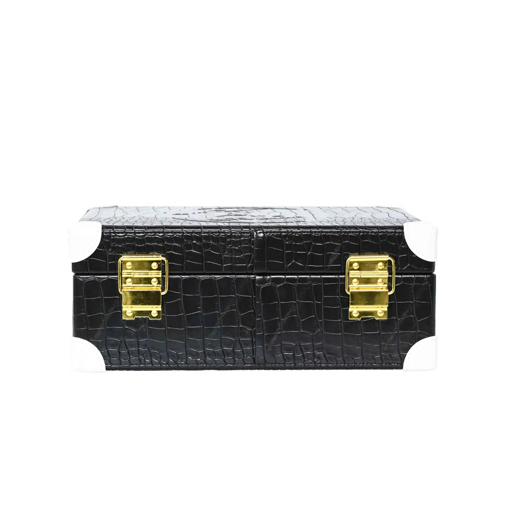 Sophisticated Black Jewelry Box with Elegant Storage for Women