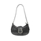 Elegant Black Leather Shoulder Bag with Metal Clasp Easily Accessible Handbag