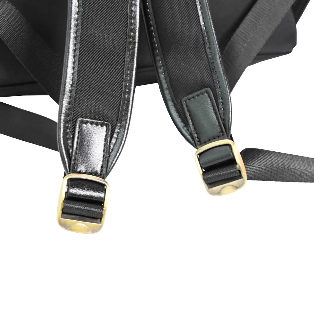 a Minimalist and Stylish Backpack Featuring a Blend of Nylon and Leather