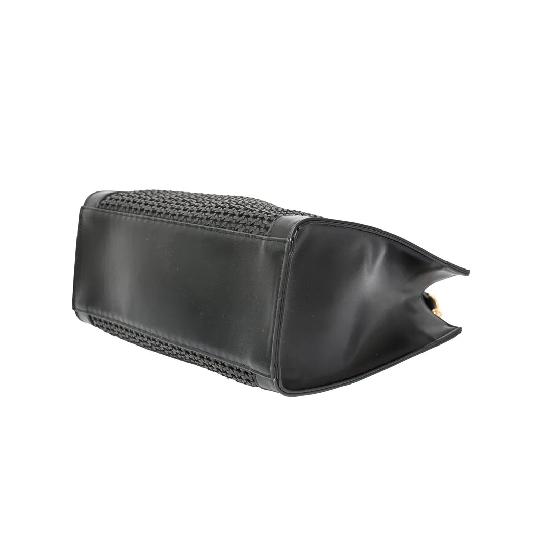 Chic Customizable Woven Mesh Handbag with Stylish Metal Chain