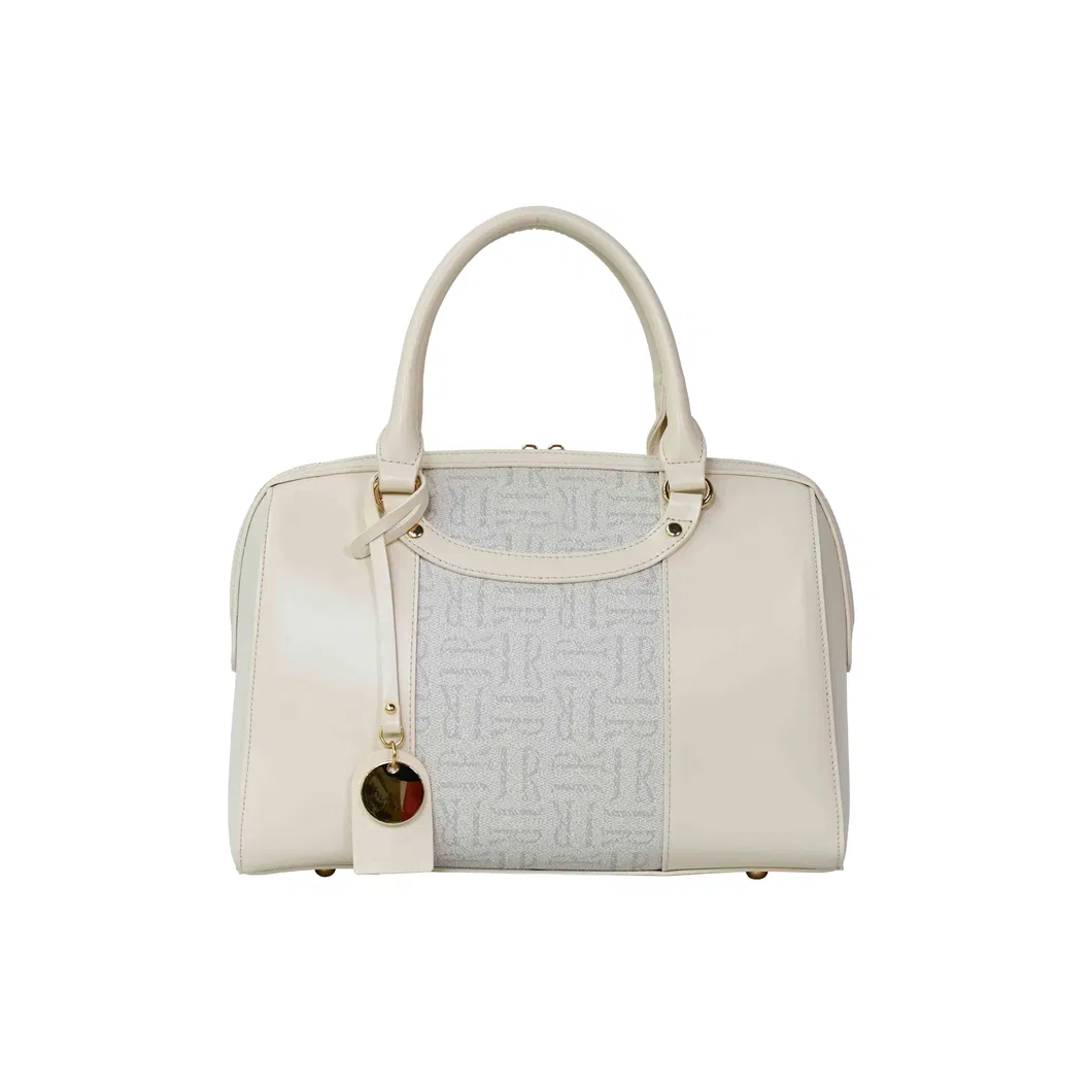 Elegant off-White Handbag with Stylish Cylindrical Design for Women