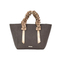 Stylish Women′s Tote Bag with Chic Brown Ribbon Accents