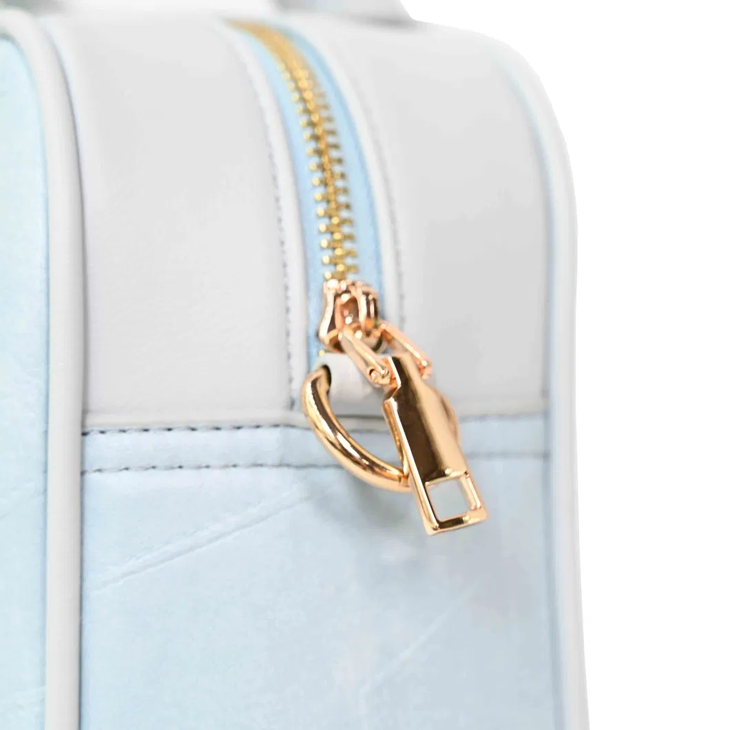 Chic Blue PU Handbag for Women with Versatile Adjustable Strap