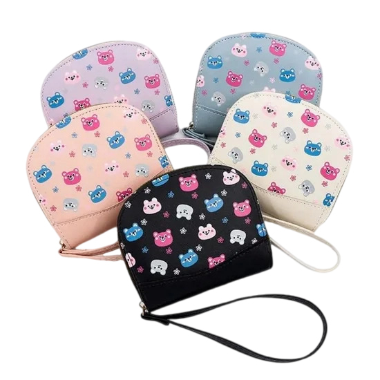 Cute Cartoon Bear Design Women′s Coin Purse Wallet